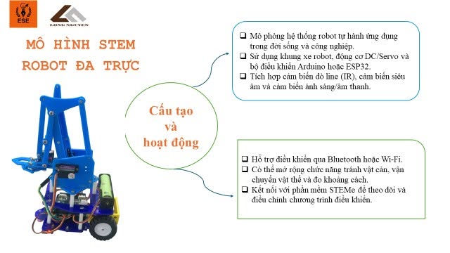 MÔ HÌNH STEM ROBOT ĐA TRỰC – MULTI-FUNCTIONAL ROBOT CAR MODEL