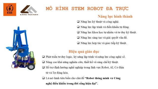 MÔ HÌNH STEM ROBOT ĐA TRỰC – MULTI-FUNCTIONAL ROBOT CAR MODEL