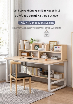 Bàn học sinh chân kim loại kết hợp tủ lưu trữ